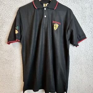 Ferrari Polo Shirt Men's XL Embroidered Logo Racing Short Sleeve F-1 Black